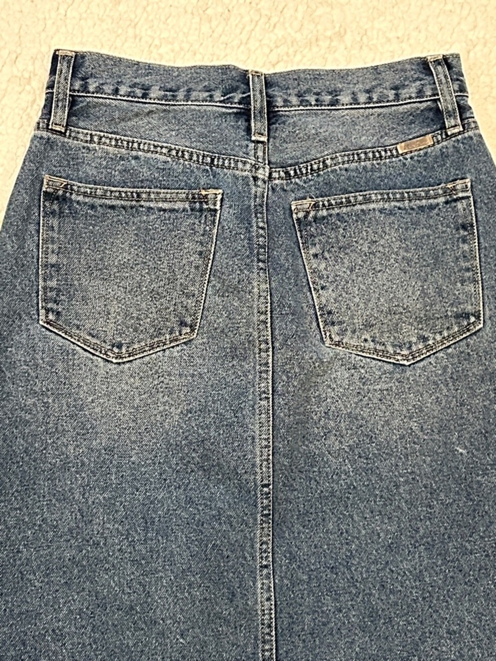 KanCan Pixie 90s Denim Maxi Skirt size Small Medium Wash Western Boho Festival - Picture 9 of 13